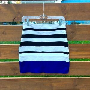 Express- striped bandage bodycon skirt- size 8